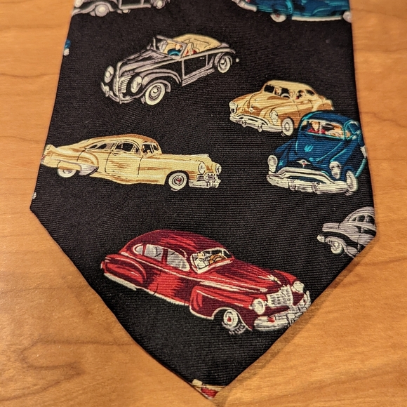 Vintage Retro red blue and yellow car tie by ECHO
